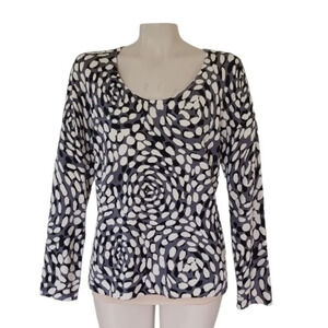 Talbots Silk Blend Dotted Swirl Sweater Business Casual PETITE L